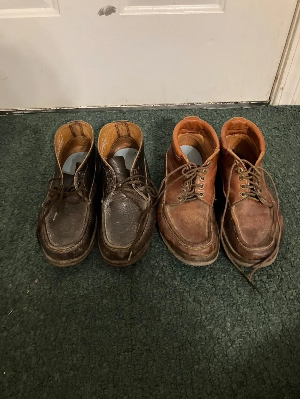 Lot Of (2) WC Russell Moccasin Co boots 9.5 D Berlin Wisconsin USA W C